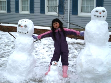 Kasen and her snow family